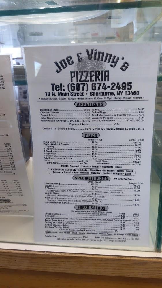 Joe & Vinny's Pizzeria Menu image 1